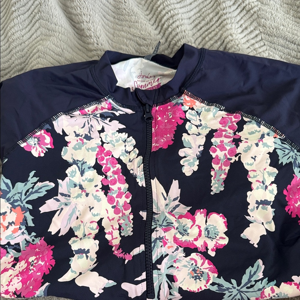 Joules Navy Floral Swim Coverup